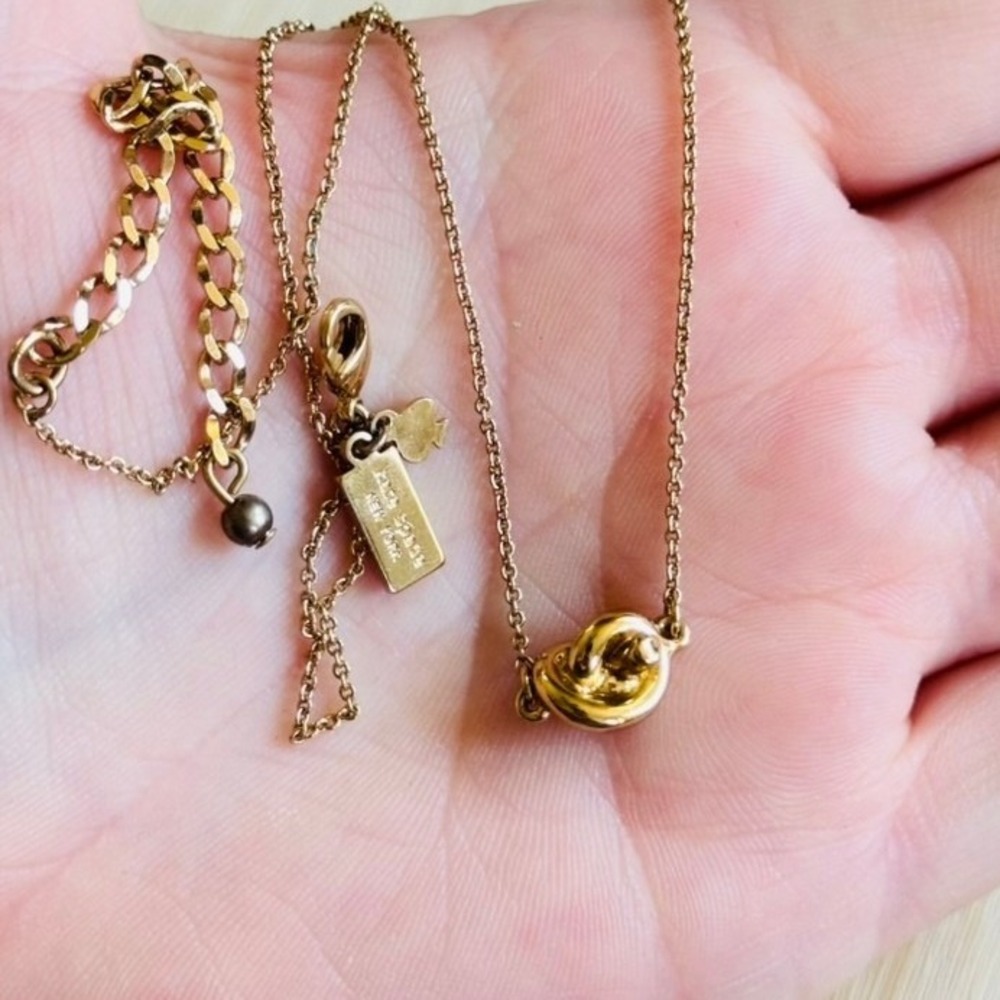 Kate Spade New York Sailors Knot Mini Necklace Goldā Plated Chain Dainty 18"